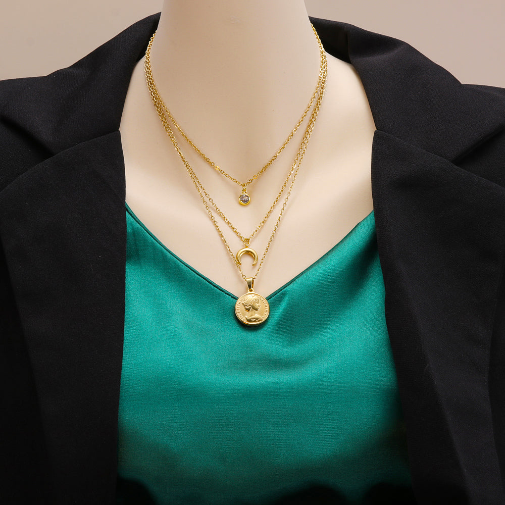 DivaChiq™ Conjunto de Collares Dorados de 18k